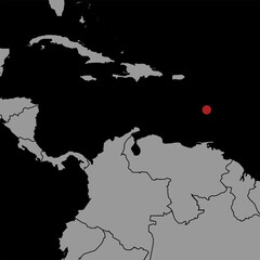 Pin map with Saint Lucia flag on world map. Vector illustration.