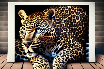 Leopard a nice background poster - generative ai