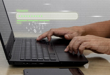 Secure internet access and personal information security. Type your login and password on the virtual screen. Protect personal information from hackers. strong data protection.