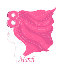 March 8 women's day. International Women's day background. Poster, card, banner, background design