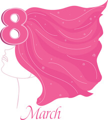 March 8 women's day. International Women's day background. Poster, card, banner, background design