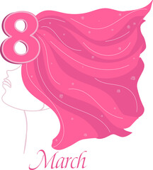 March 8 women's day. International Women's day background. Poster, card, banner, background design