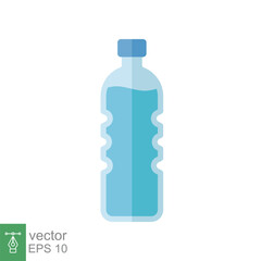 Fototapeta premium Water bottle icon. Simple flat style. Plastic bottle, drink, mineral, soda, juice, food and beverage package concept. Vector illustration isolated on white background. EPS 10.