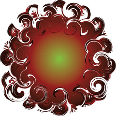 Beautiful round frame with a pattern. Vector file for designs.