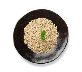 Peeled Sunflower Seeds, Raw Sunflower Kernels Group, Sun Flower Grains, Peeled Sunflower Seeds on Black