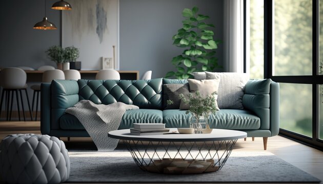 Interior of modern living room. generative Ai