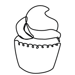 one contunuous line art hand drawn contour of delicious appetizing pastries, bakery one slice for decoration, emblem for confectionery,sweet shop,bakery in minimalist design