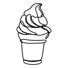 one contunuous line art hand drawn contour of delicious appetizing pastries, bakery one slice for decoration, emblem for confectionery,sweet shop,bakery in minimalist design