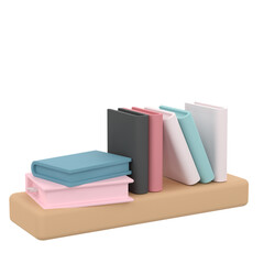 3D bookshelf for home furnishings. Object on a transparent background