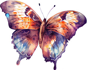 Butterfly Watercolor Illustration. Generative AI