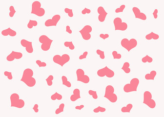 Red hearts on a white background.