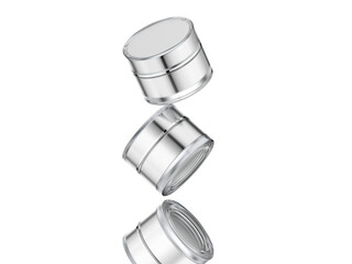 Clear acrylic cosmetic or skin care jar with rough-silver color.on white background.3d rendered