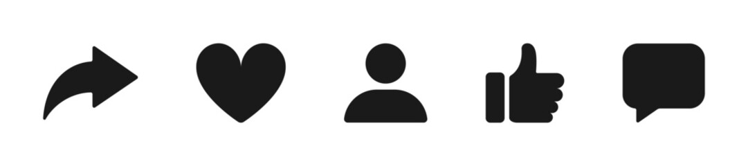 Social media icons with posts and comments. Illustration