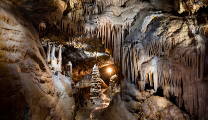 “Dechenhoehle“ (Dechen Cave) in Iserlohn Sauerland Germany is a public show cave that was...