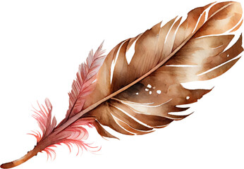Colorful Feather Watercolor. Generative Ai