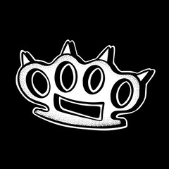 Knuckle art Illustration hand drawn style black and white vector for tattoo, sticker, logo etc