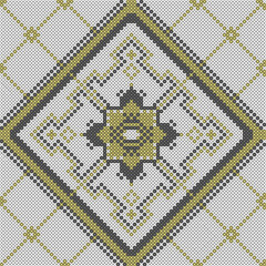 Cross-stitch.Seamless pattern. Folklore ornament of the world. - 569231515