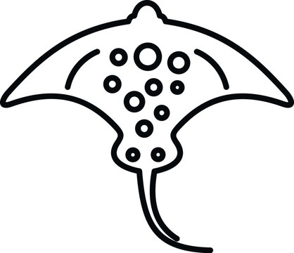 recommend clip art: Marine stingray icon outline vector. Fish animal. Nature wildlife