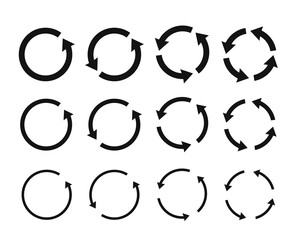 Set of circle arrows. Recycle Circle Icons. Vector Arrows