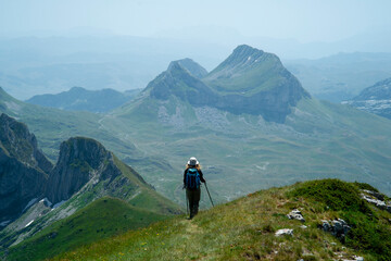 Fototapeta premium hiker in the mountains