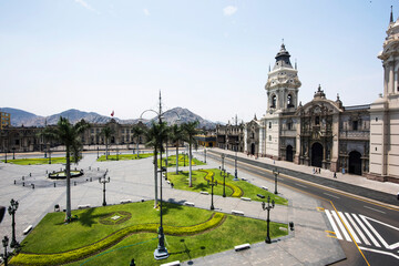 Obraz premium Catedral Basílica de Lima en Plaza Mayor, Lima, Perú, Sudamérica