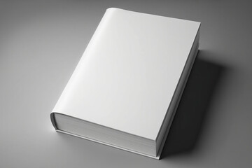 Template book for advertising the publication. Mock Up White book with hard cover. AI generated.