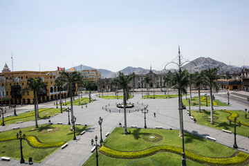 Obraz premium Lima, Peru: Government Palace , Residence of the President ,known as House of Pizarro in the Historic Centre of Lima, Unesco World Heritage Site