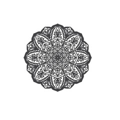 Circular pattern in mandala shape for Henna, Mehndi, tattoo, decoration. Decorative ornament in ethnic oriental style. Coloring book page.