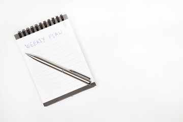 Weekly plan notes with metal pen - Productivity plan - Business and self improvement