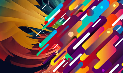 Abstract colorful shapes background with generative AI