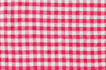 XXXL Size Linen Plaid Fabric Tablecloth. Abstract Background, Light Red White Colors. Checkered tablecloth fabric. red with white tartan square pattern as background. Linen Plaid Fabric Tablecloth