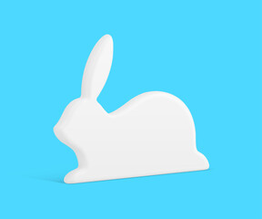 White ceramic Easter rabbit lying bauble animal character isometric 3d icon realistic vector