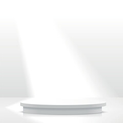 Fototapeta na wymiar 3d gray color podium and minimal white color wall scene. 3d podium minimal abstract background. Vector