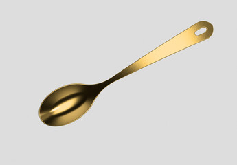  gold spoon,concept idea rich and luxury ,top view on white background.