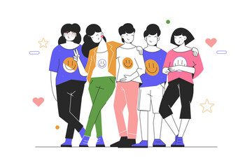 Obraz premium Team of friends or coworkers