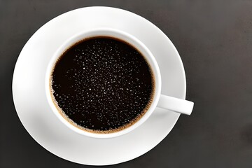Fototapeta na wymiar cup of coffee on black background