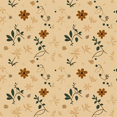Vector illustration of a seamless floral pattern in spring for Wedding, anniversary, birthday and party. Design for banner, poster, card, invitation and scrapbook. Generative AI