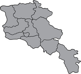 doodle freehand drawing of armenia map.