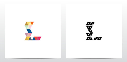 Colorful Triangles Letter Logo Design L