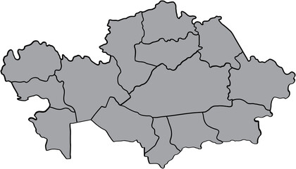 Obraz premium doodle freehand drawing of kazakhstan map.