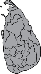 doodle freehand drawing of sri lanka map.