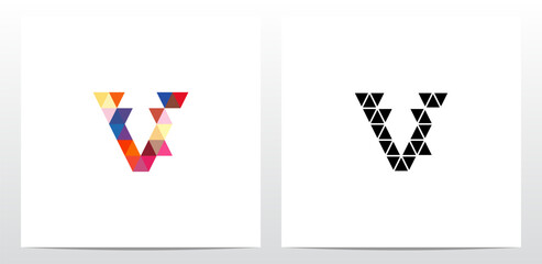 Colorful Triangles Letter Logo Design V