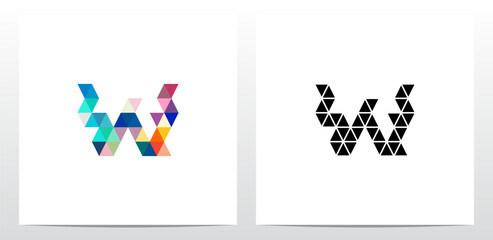 Colorful Triangles Letter Logo Design W