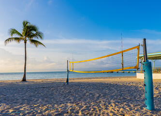 Beach Volleyball Court on Higgs Beach at Higgs Beach Memorial Park, Key West, Florida, USA