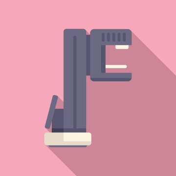 Oncology mammography machine icon flat vector. Breast cancer. Health patient