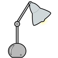 illustrazione di lampada da scrivania con paralume su sfondo trasparente