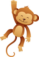 Monkey . Cute cartoon character .