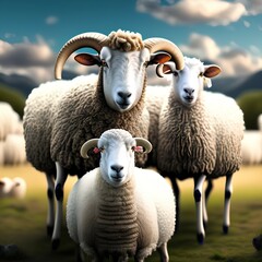 Fototapeta premium sheep a nice background poster - generative ai