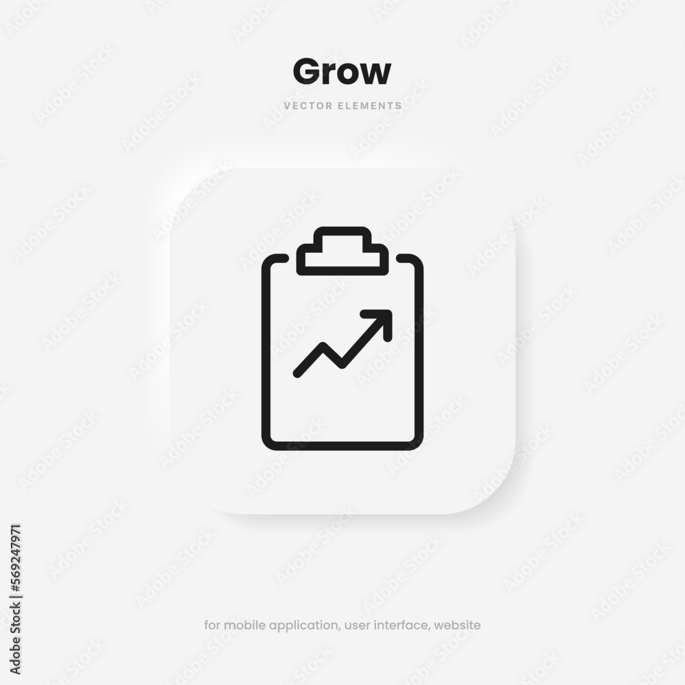 Poster statistic icon. 3d financial analysis stats icon. growing graph. business chart symbol. growths char