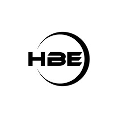 HBE letter logo design with white background in illustrator, cube logo, vector logo, modern alphabet font overlap style. calligraphy designs for logo, Poster, Invitation, etc.
